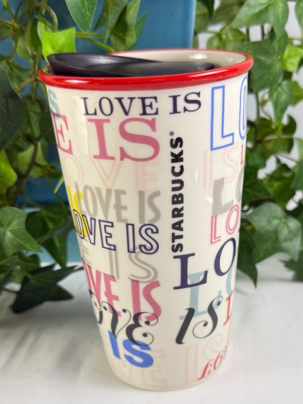 Starbucks 12oz Travel Coffee Tea Mug Cup Tumbler 2017 LMT Ed Love Is Valentine